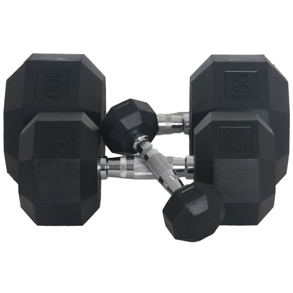 Fitness First Rubber Hex Dumbbell Pairs, 60 lbs. Pair