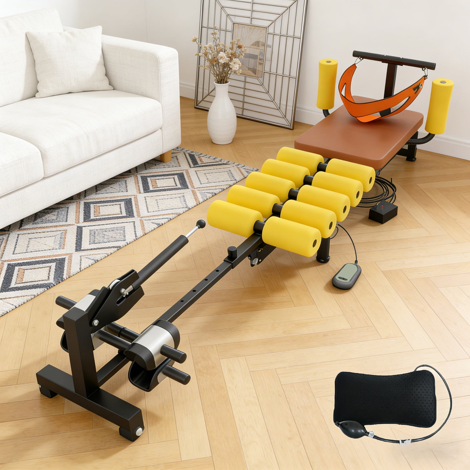 Teaction Table Fitness Full Body Traction Table, Home Portable Neck & Lumbar Traction ...