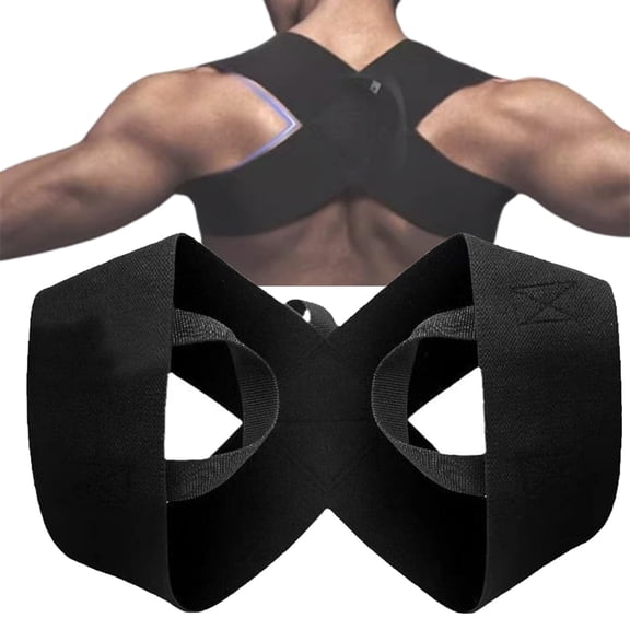 Fitness Heavy Shoulder Straps, Back Brace Posture Corrector & Open Shoulder Support for Weight Training, Bench Presses and Hunchback Correction