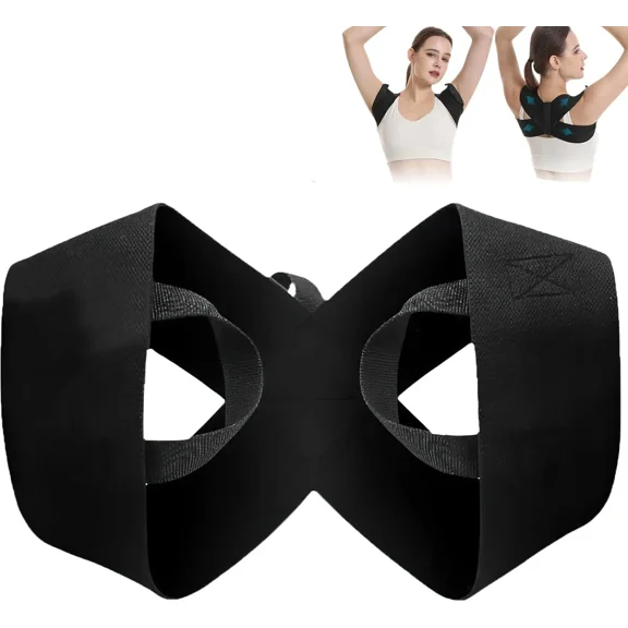 Fitness Heavy Shoulder Straps, Back Straightener Posture Corrector, Open Shoulder Training Straps for Hunchback Support, Adjustable Posture Corrector for Desk Work, Gym & Outdoor Fitness Use