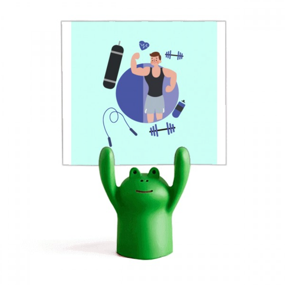 Fitness Instructor Exercise Equipment Memo Holder Cartoon Animal Frog Stand Decoration