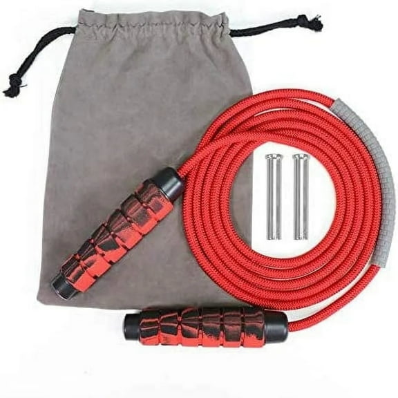 Cyfie Fitness Jump Rope with Removable Weights, Adjustable Length, Non-Slip Foam Grip Handles for Endurance & Strength Training