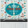 thumbnail image 1 of Fitness Kitchen Curtains, You Can Do Much More Encouraging Phrase with Gym Cardio Sport Wellness, Two Panels Drapes with Rod Pocket Room Decor, 55" X 45", Teal White Red, by Ambesonne, 1 of 3