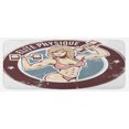thumbnail image 1 of Fitness Kitchen Mat, Retro Design Gym Woman Round Layout, Plush Decorative Kitchen Mat with Non Slip Backing, 47" X 19", Warm Taupe Slate Blue, by Ambesonne, 1 of 1