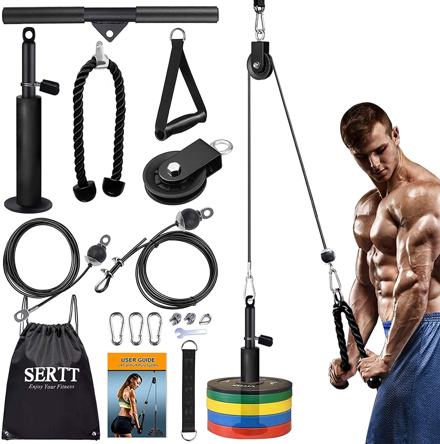 Pulley Home Gym System Gym Equipment Tricep Exercises With Pull Up - Main Image