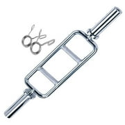 Fitness Maniac 34 inch Barbell Solid Olympic Chrome Tricep Hammer Curl Fitness Gym Weight Bar Home Gym Weightlifting Exercise Training Bars Powerlifting and Crossfit