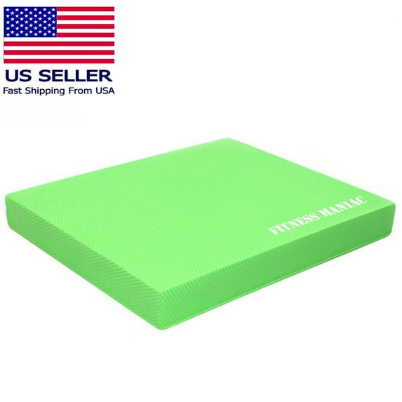 Exercise Balance Pad – Cushioned Non-Slip Foam Mat & Knee Pad, Vibrant Green Extra Large