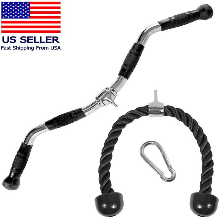 Fitness LAT Pull Down Bar, Cable Attachments for Gym, Exercises Tricep 