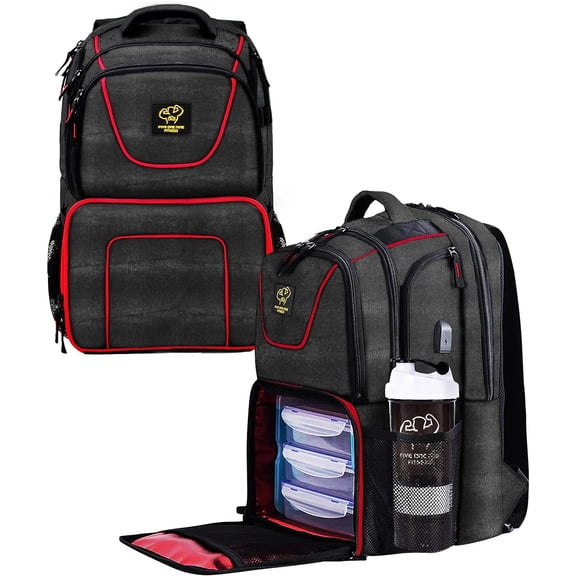 Fitness Meal Prep Backpack,Insulated Cooler Lunch Backpack with Computer Compartment,Hiking Picnic Cooler Backpack For Men and Women,3 Meal Containers,2 Ice Packs and Protein Shaker Included