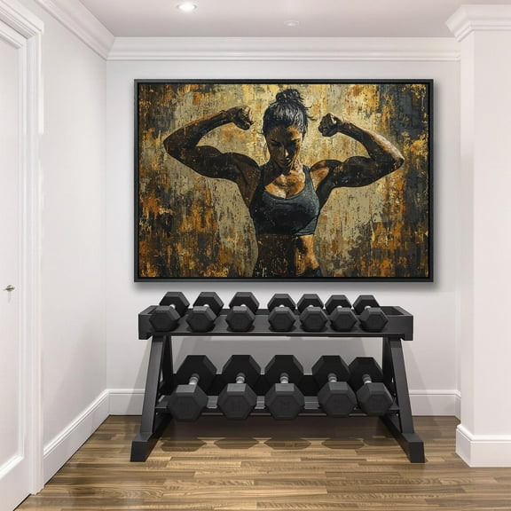 Fitness Motivation Art, Female Athlete Poster, Strong Woman Wall Art, Gym Decor, Sports Poster, Ready To Hang Gift Home Decor UNFRAMED Poster, Wall Art for Decor, Present, 12x18