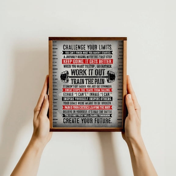 Fitness Motivational Wall Art , Workout Quote Print, Gym Decor Poster, For Athletes, Training Inspiration Art UNFRAMED Poster, Wall Art for Decor, Present, 8x12