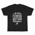 thumbnail image 1 of Fitness Package into Mailbox Funny Mail Carrier Postman Humor Unisex T-Shirt, up to size 5XL, 1 of 2