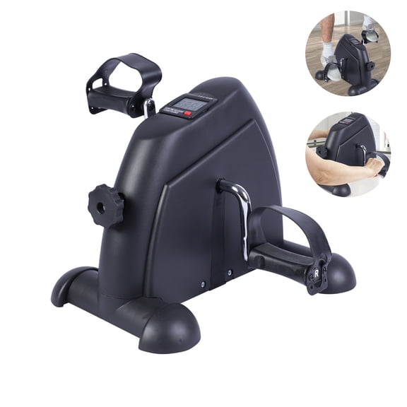 Fitness Pedal Stepper, Cycling Exerciser Mini Pedal Exercise Bike Under Desk Elliptical Bicycle Trainer Digital Pedal Exerciser for Indoor Gym