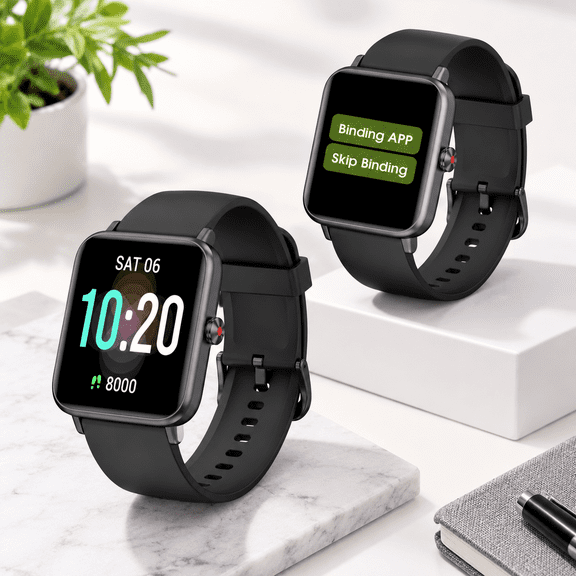 Fitness Pedometer Watch, Black, No App Required for Seniors, Step Counter