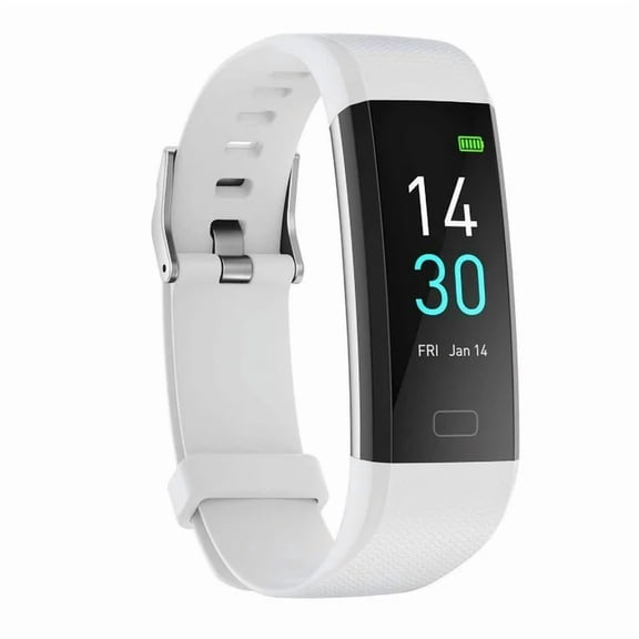 Fitness Pedometer Watch Non-Bluetooth Non-App Step Counter Sleep Monitor Calorie Tracker (White)