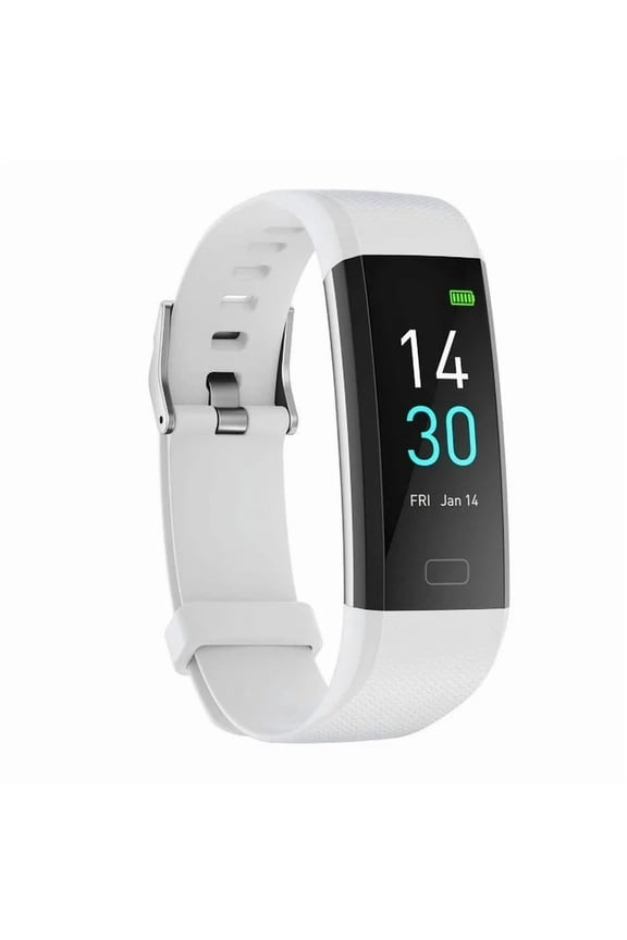 Fitness Pedometer Watch Non-Bluetooth Non-App Step Counter Sleep Monitor Calorie Tracker (White)