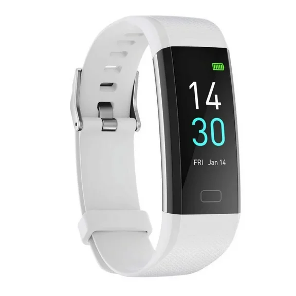 Fitness Pedometer Watch Non-Bluetooth Non-App Step Counter Sleep Monitor Calorie Tracker (White)