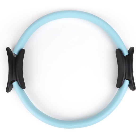Fitness Pilates Ring,Double Handle Exercise Circle Fitness Magic Circle Resistance Ring Dual Grip for Yoga Core Training,15 Inch-Blue