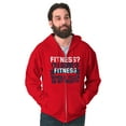 thumbnail image 1 of Fitness? Pizza! Gym Workout Exercise Zip Up Hoodie Men's Women's Brisco Brands S, 1 of 6