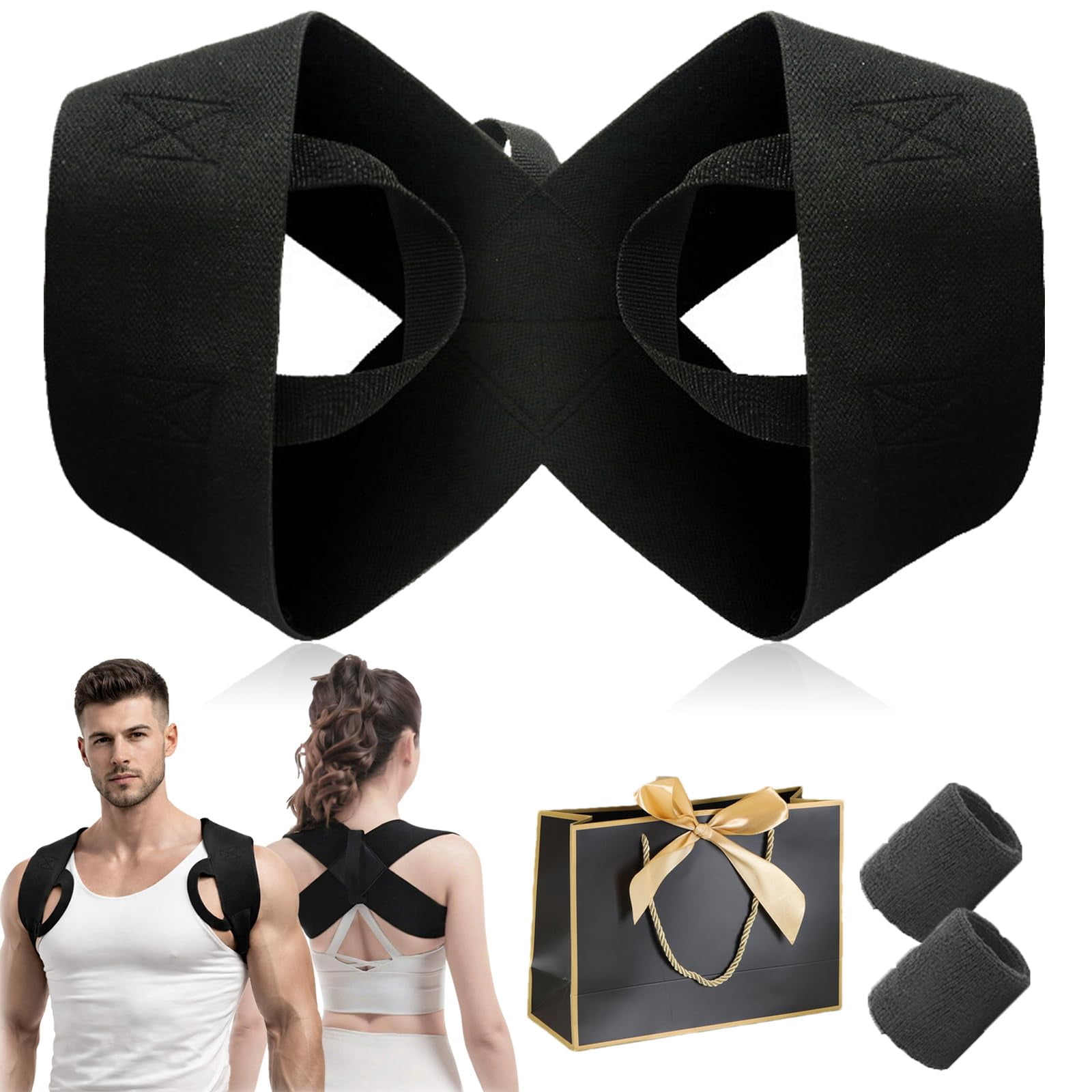 Fitness Posture Corrector Training Straps, Fitness Heavy Shoulder Straps, Open Shoulder Assist Straps Shoulders for Weight Training, Chest Straight, Bench Presses, Shoulder Training