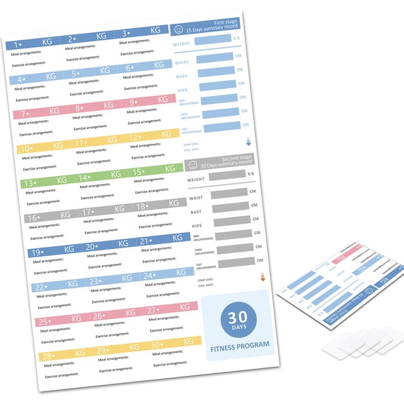 Fitness Progress Chart Fitness Planner Fitness Program Easy to Use Workout Schedule Organizers