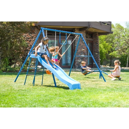 Fitness Reality Kids Outdoor Play Active 6 Station Swing Set with Seesaw