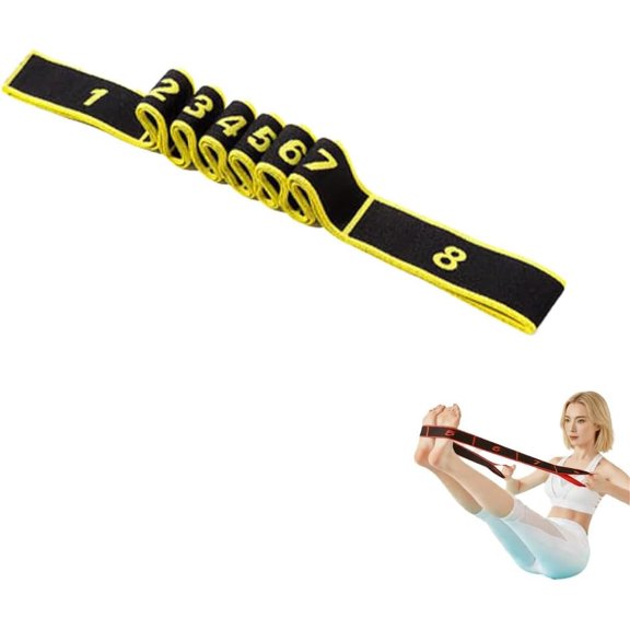 Fitness Resistance Band, 35.4In Multi-Loop Adjustable Elastic Exercise Bands for Full Body, Leg, Glute and Arm Workout, Pilates, Home Fitness and Fascia Stretching.