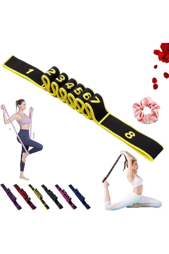 Fitness Resistance Band, Multi-functional Elastic Training Band, 8 Loops, Adjustable Resistance, Suitable for Full-Body Stretching, Shaping, Strength Training, and Muscle Activation