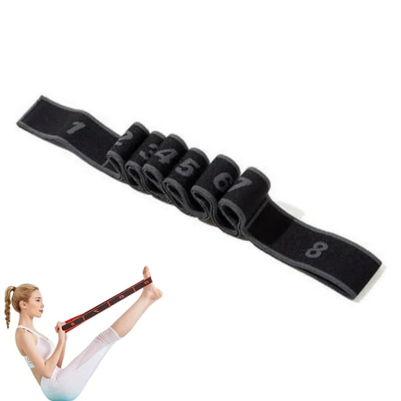 Fitness Resistance Band for Stretching and Yoga, Number Stretch Resistance Band with Clear Markings, 8-Section Elastic Training Bands for Yoga, Stretching, Pilates, Fitness
