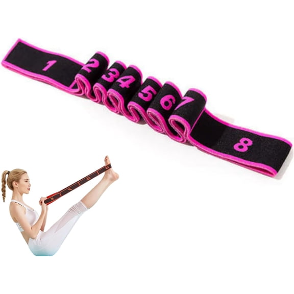Fitness Resistance Band for Stretching and Yoga, Number Stretch Resistance Band with Clear Markings, 8-Section Elastic Training Bands for Yoga, Stretching, Pilates, Fitness
