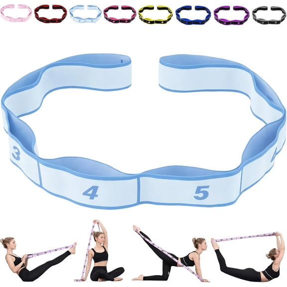 Fitness Resistance Band for Stretching and Yoga, 8 Segment Numbered Resistance Bands for Pilates, Dance Stretching and Physical Therapy Exercises