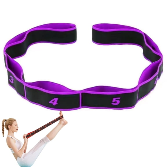 Fitness Resistance Band for Stretching and Yoga, Number Stretch Resistance Band with Clear Markings, 8-Section Elastic Training Bands for Yoga