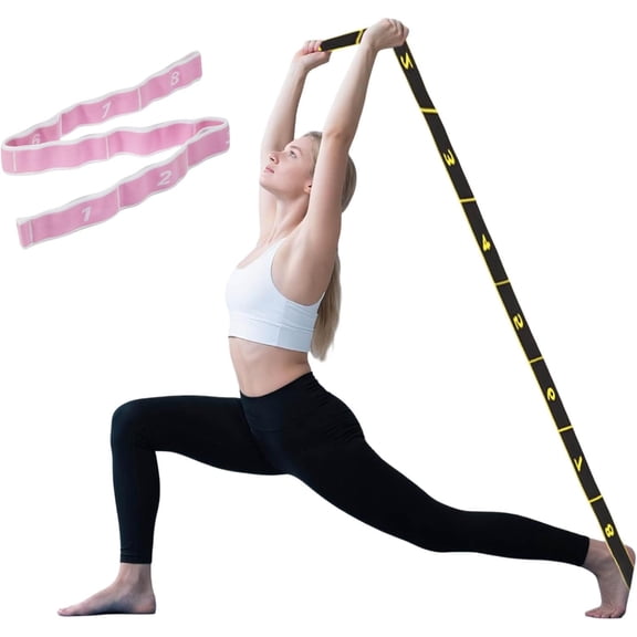 Fitness Resistance Band for Stretching and Yoga, Number Stretch Resistance Band with Clear Markings, 8-Section Elastic Training Bands