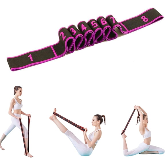 Fitness Resistance Band for Stretching and Yoga Stretch 8-Elastic Training Adjustable for Arms, Back, Shoulder with Handles, Fullbody Pulling Rope
