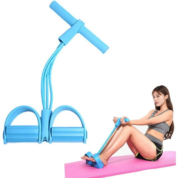 Fitness Resistance Bands – 4 Tube Pedal & Ankle Straps, Elastic Yoga & Exercise Stretch Bands for Sit-Ups, AB, and Full-Body Workouts