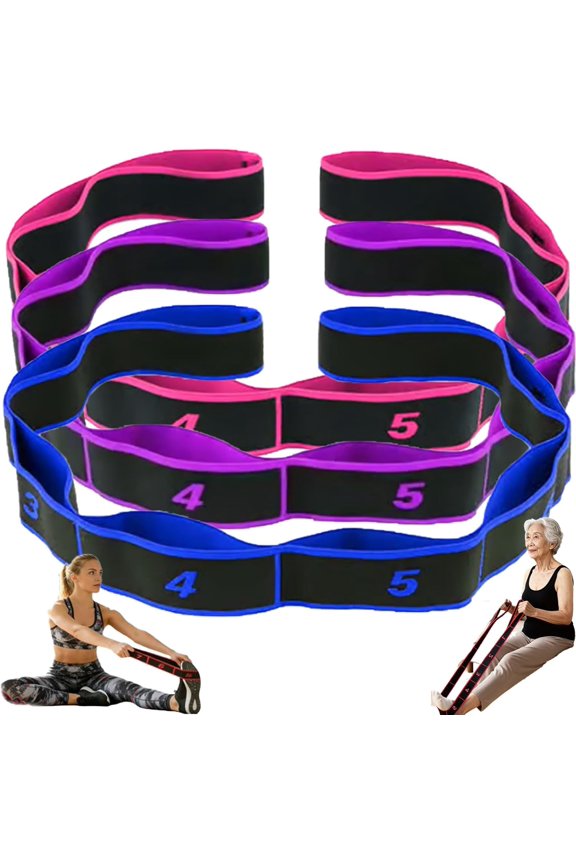 Fitness Resistance Bands, 8-Section Adjustable Exercise Bands, Number Stretch Resistance Band with Clear Markings for Full Body Shaping