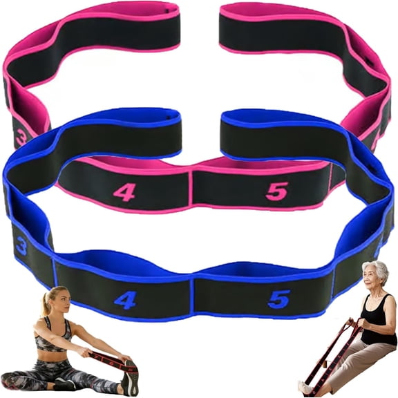 Fitness Resistance Bands, 8-Section Adjustable Exercise Bands, Number Stretch Resistance Band with Clear Markings for Full Body Shaping