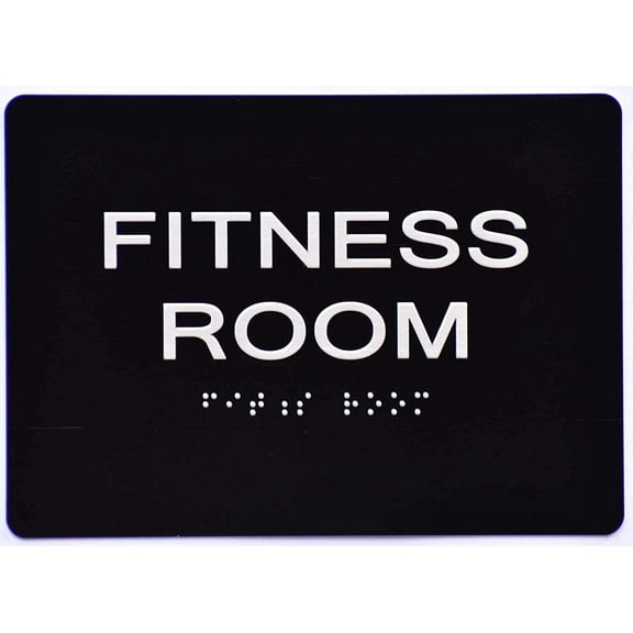 Fitness Room Sign - Black (Aluminium, Black/Silver,Size 5x7) The Sensation line