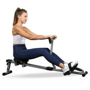Fitness Rowing Machine Rower Ergometer, with 12 Levels of Adjustable Resistance, Digital Monitor