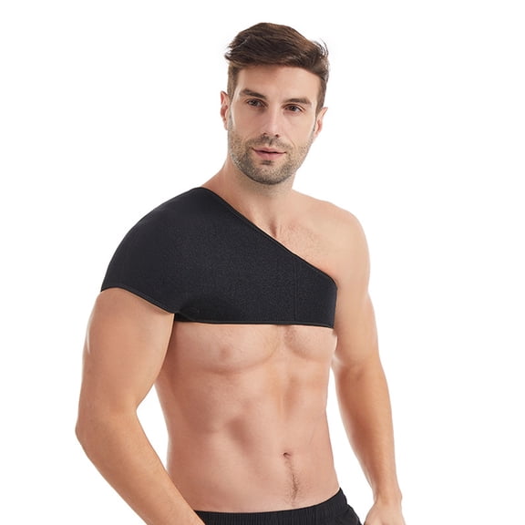 Fitness Shoulder Support Brace Adjustable Nylon Wrap with Broad Shoulder Coverage for Gym Training, Badminton and Basketball