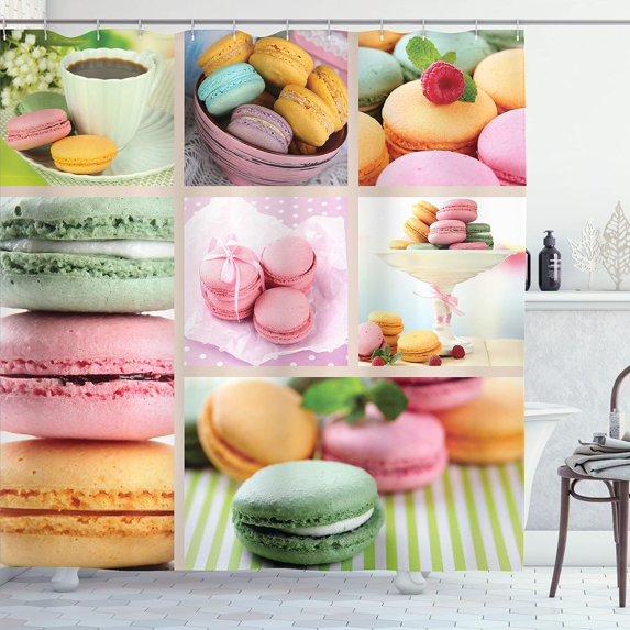 Fitness Shower Curtain, Sports Affirmation Positive Words Typography Design Sneakers, Cloth Fabric Bathroom Decor Set with Hooks, Orange Yellow Black