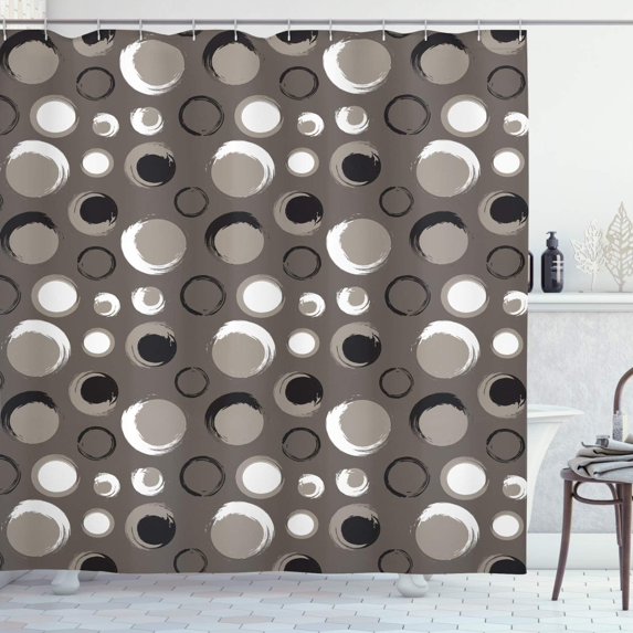 Fitness Shower Curtain, Sports Affirmation Positive Words Typography Design Sneakers, Cloth Fabric Bathroom Decor Set with Hooks, Orange Yellow Black