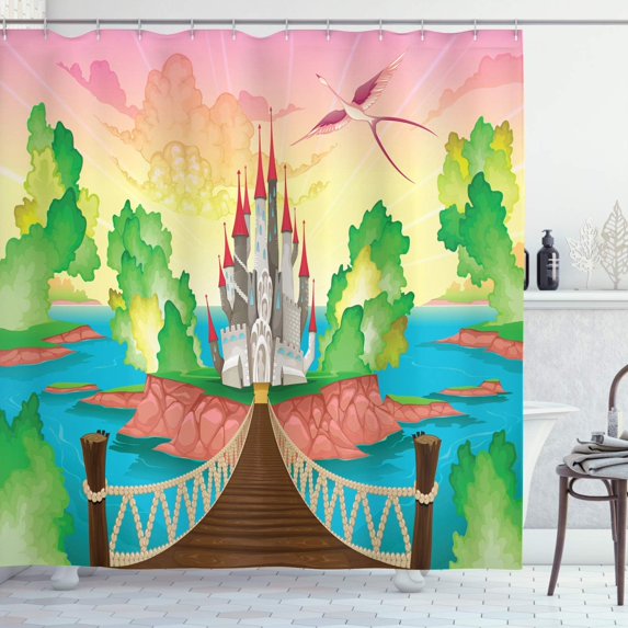 Fitness Shower Curtain, Sports Affirmation Positive Words Typography Design Sneakers, Cloth Fabric Bathroom Decor Set with Hooks, Orange Yellow Black