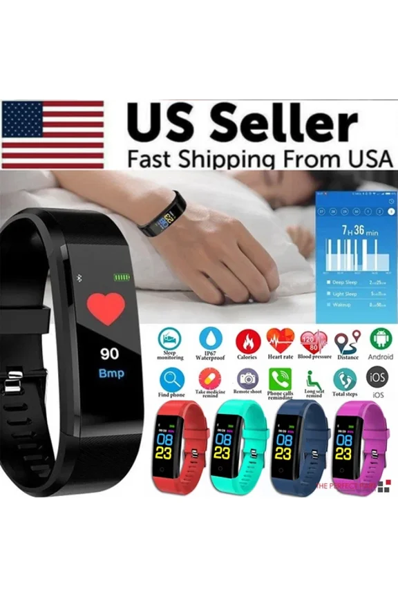Fitness Smart Watch Activity Tracker Heart Rate For Women Men Oxygen BP Monitor