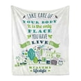 thumbnail image 1 of Fitness Soft Flannel Fleece Blanket, Body is the Only Place You Have to Live in Healthcare Motivation Active Life Phrase, Cozy Plush for Indoor and Outdoor Use, 50" x 70", Multicolor, by Ambesonne, 1 of 6