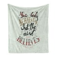 thumbnail image 1 of Fitness Soft Flannel Fleece Throw Blanket, Body Achieves What Mind Believes Calligraphy Inspiration, Cozy Plush for Indoor and Outdoor Use, 50" x 60", Multicolor, by Ambesonne, 1 of 6