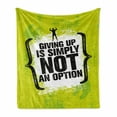 thumbnail image 1 of Fitness Soft Flannel Fleece Throw Blanket, Giving up Is Simply Not an Option with Muscular Champion Man Grunge, Cozy Plush for Indoor and Outdoor Use, 50" x 60", Apple Green Black White, by Ambesonne, 1 of 6