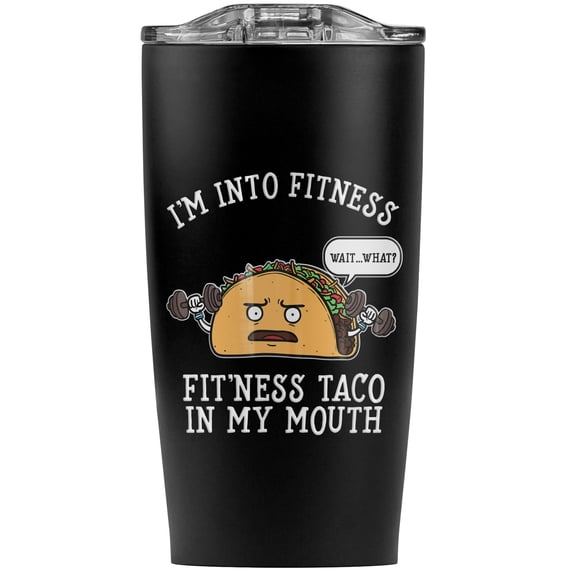 Fitness Taco In My Mouth Funny Stainless Steel 20 oz Travel Tumbler, Vacuum Insulated & Double Wall with Leakproof Sliding Lid | Great for Coffee/Hot Drinks and Cold Beverages
