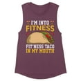 thumbnail image 1 of Fitness Taco in My Mouth Women's Muscle Tank 2X-Large Shiraz, 1 of 5