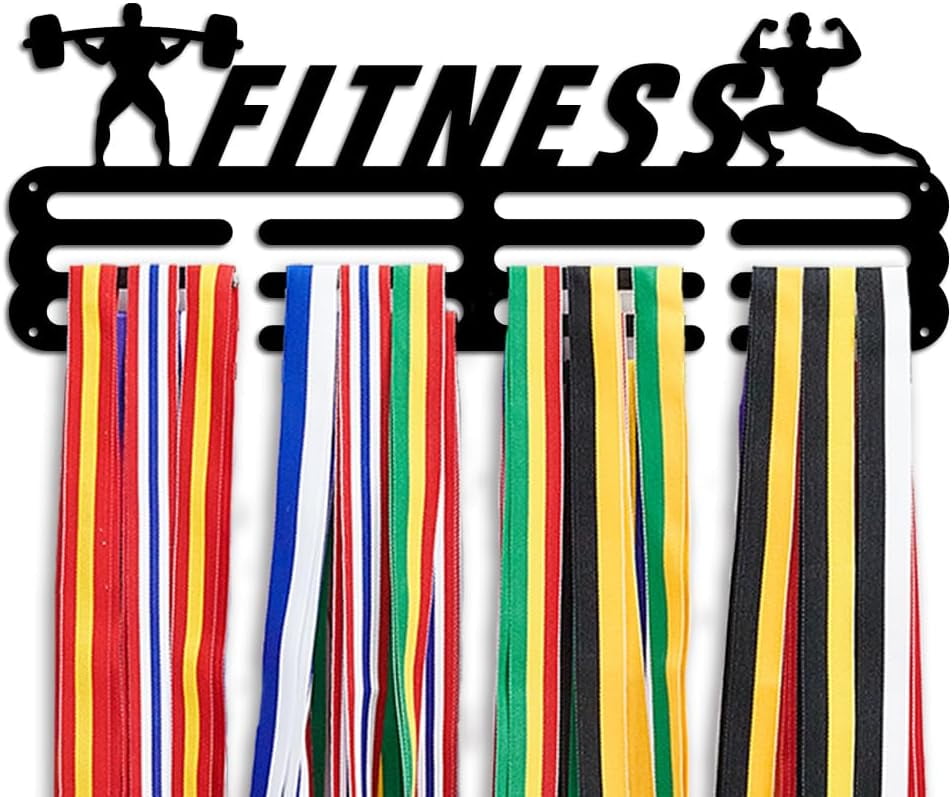 Fitness Themed Medal Hanger Holder Wall Mounted Tiered Medal Racks ...